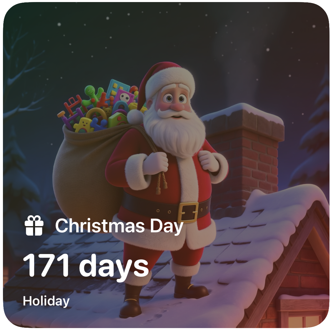 Christmas countdown widget preview