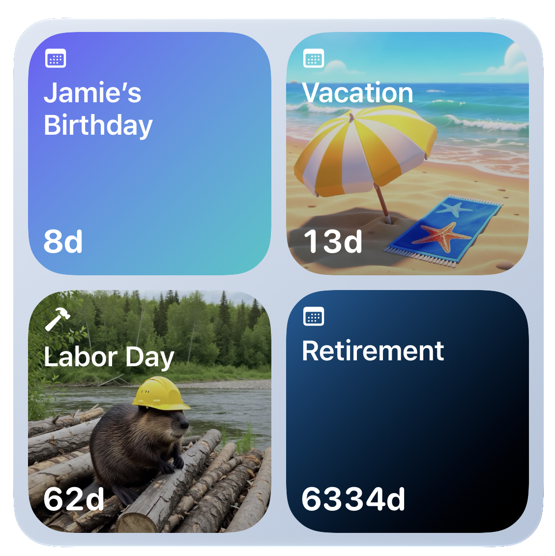 Four countdown widget preview